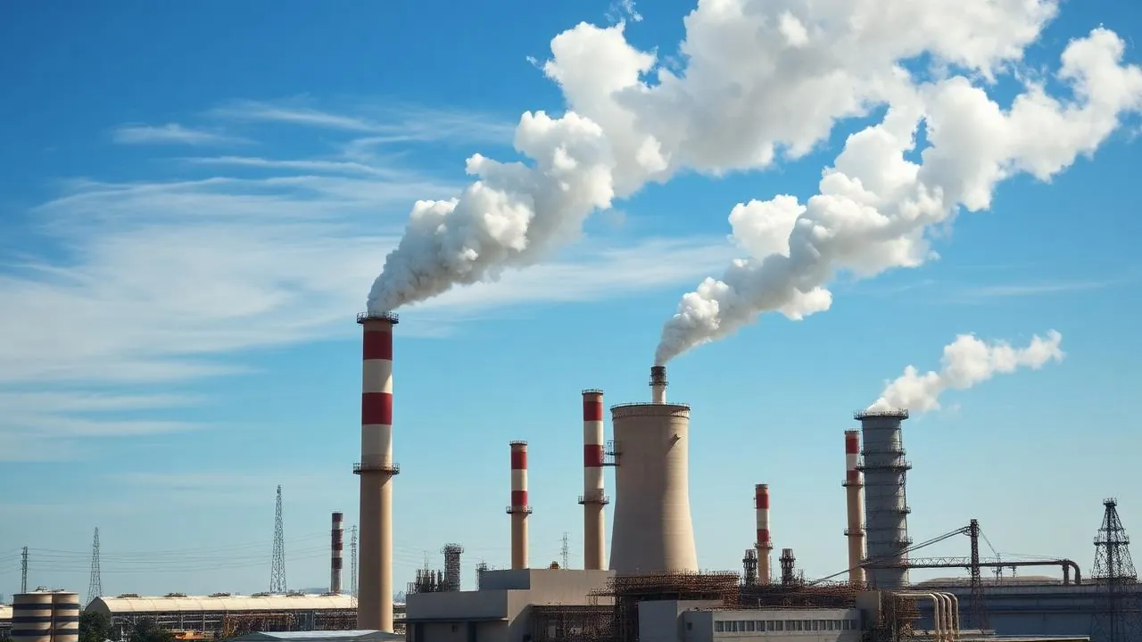Complejo industrial con chimeneas, como imagen de las emisiones reguladas por el SBCE